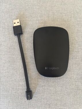 Logitech Black Slim Wireless Mouse with USB Charging Cable
